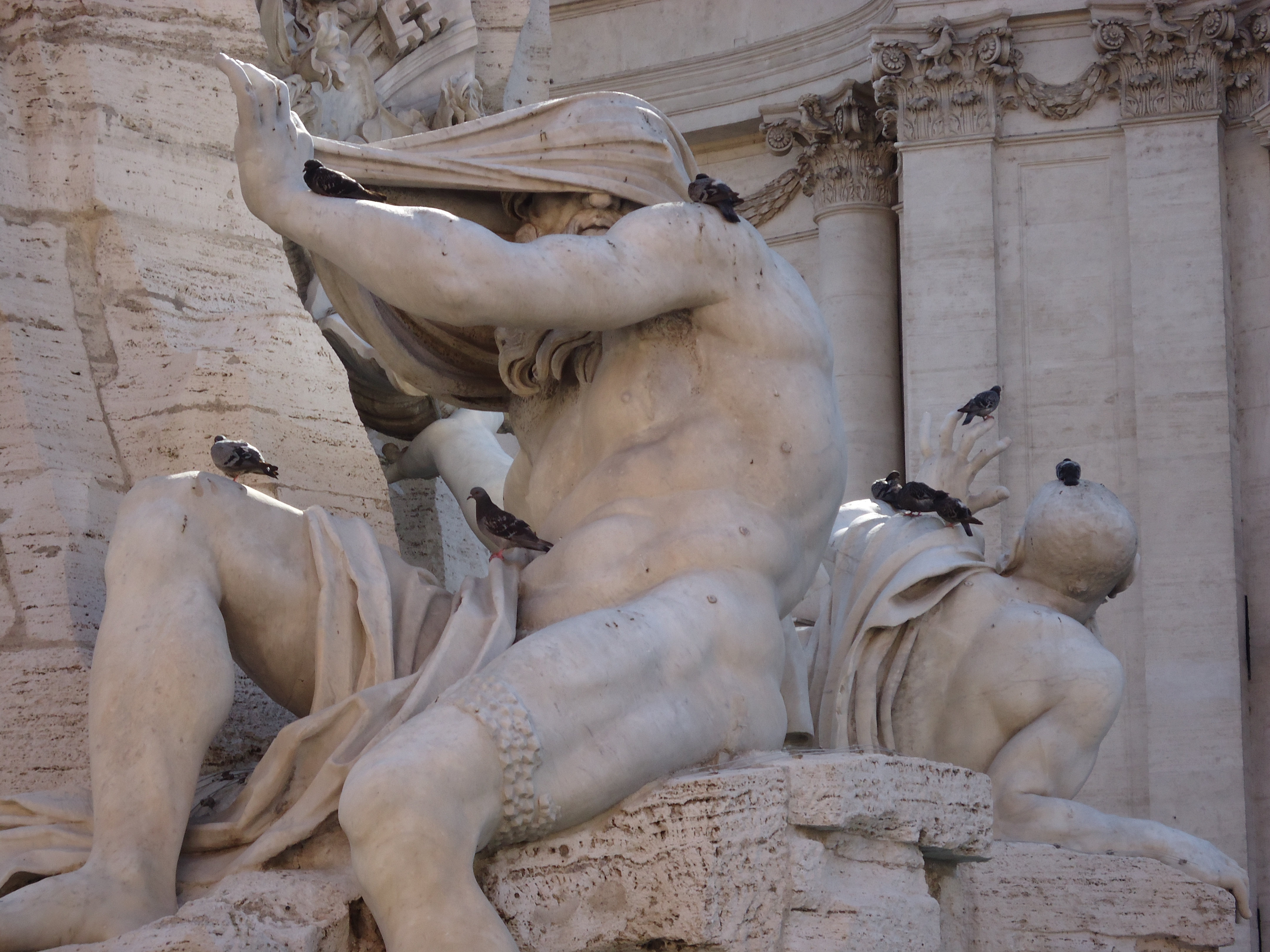  De Vierstromenfontein van Bernini op Piazza Navona in Rome