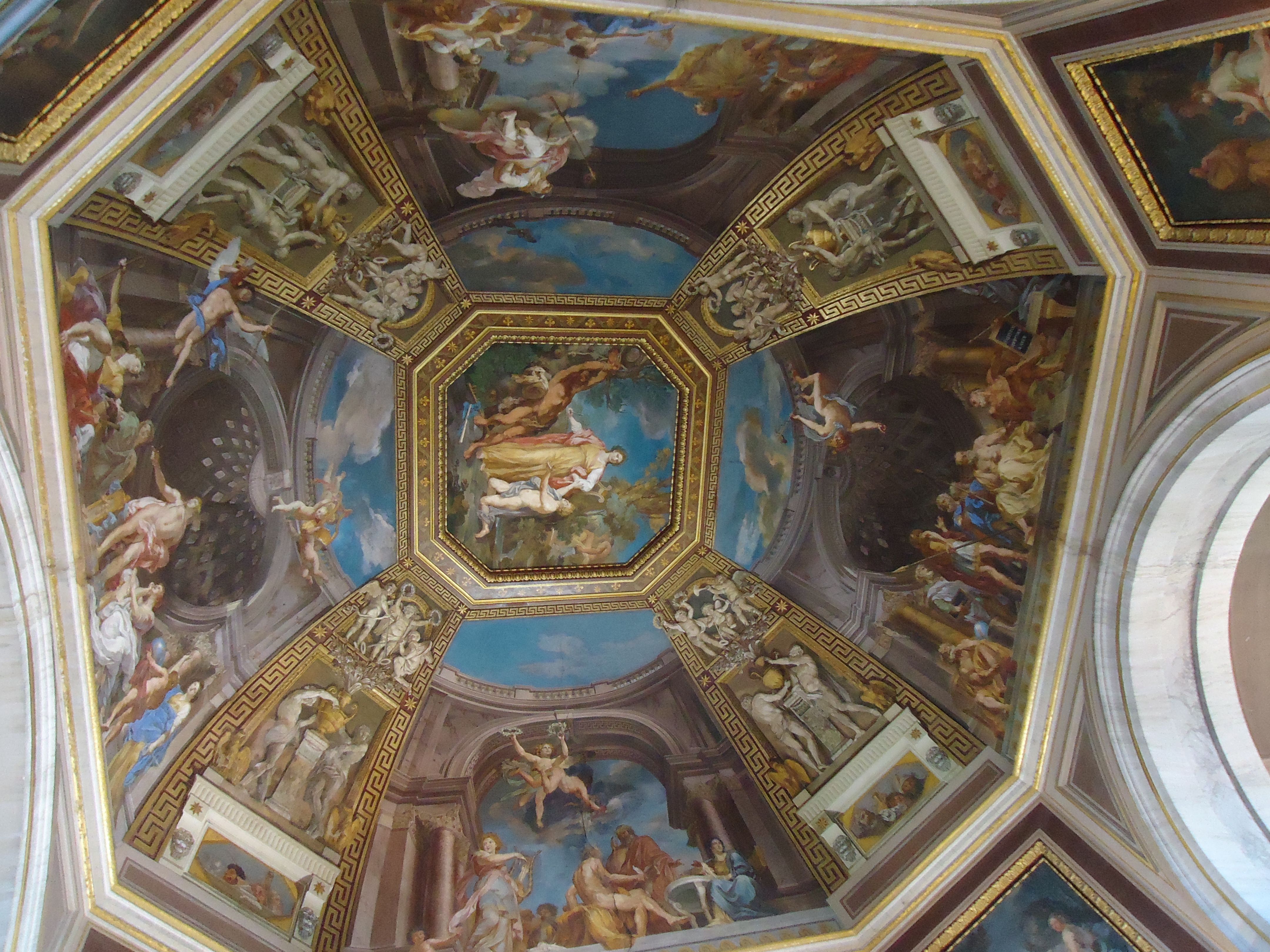 Plafond in het Vaticaans museum - Rome