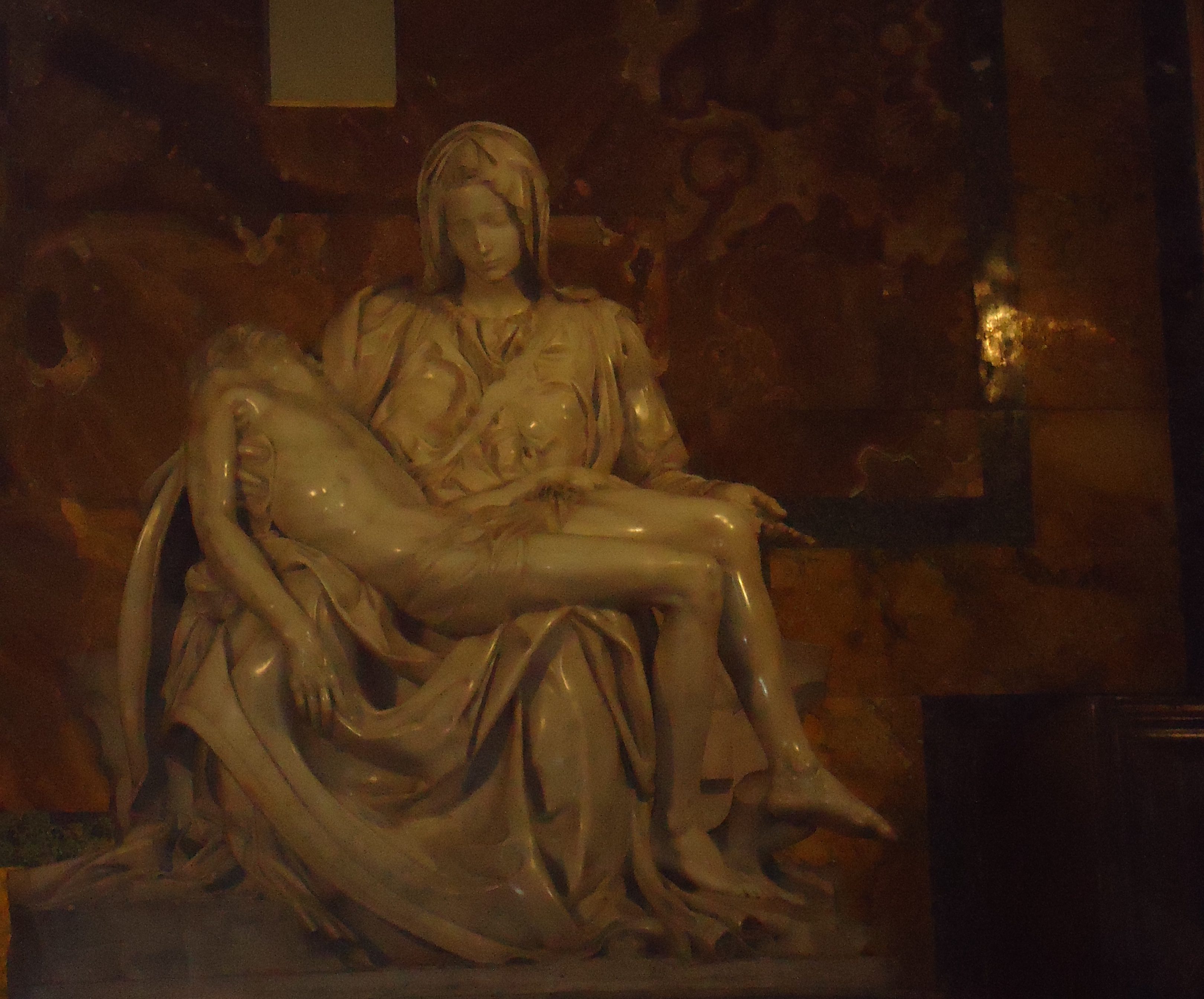 De marmeren pietà van Michelangelo - Sint-Pietersbasiliek - Vaticaan - Rome