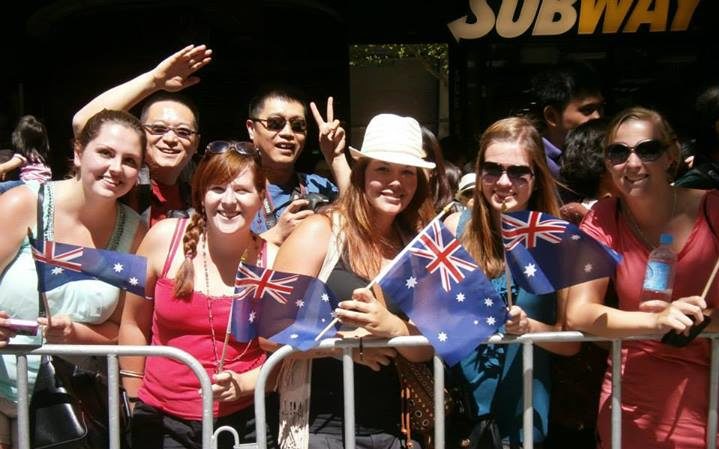 Toeschouwers voor de Australia Day parade