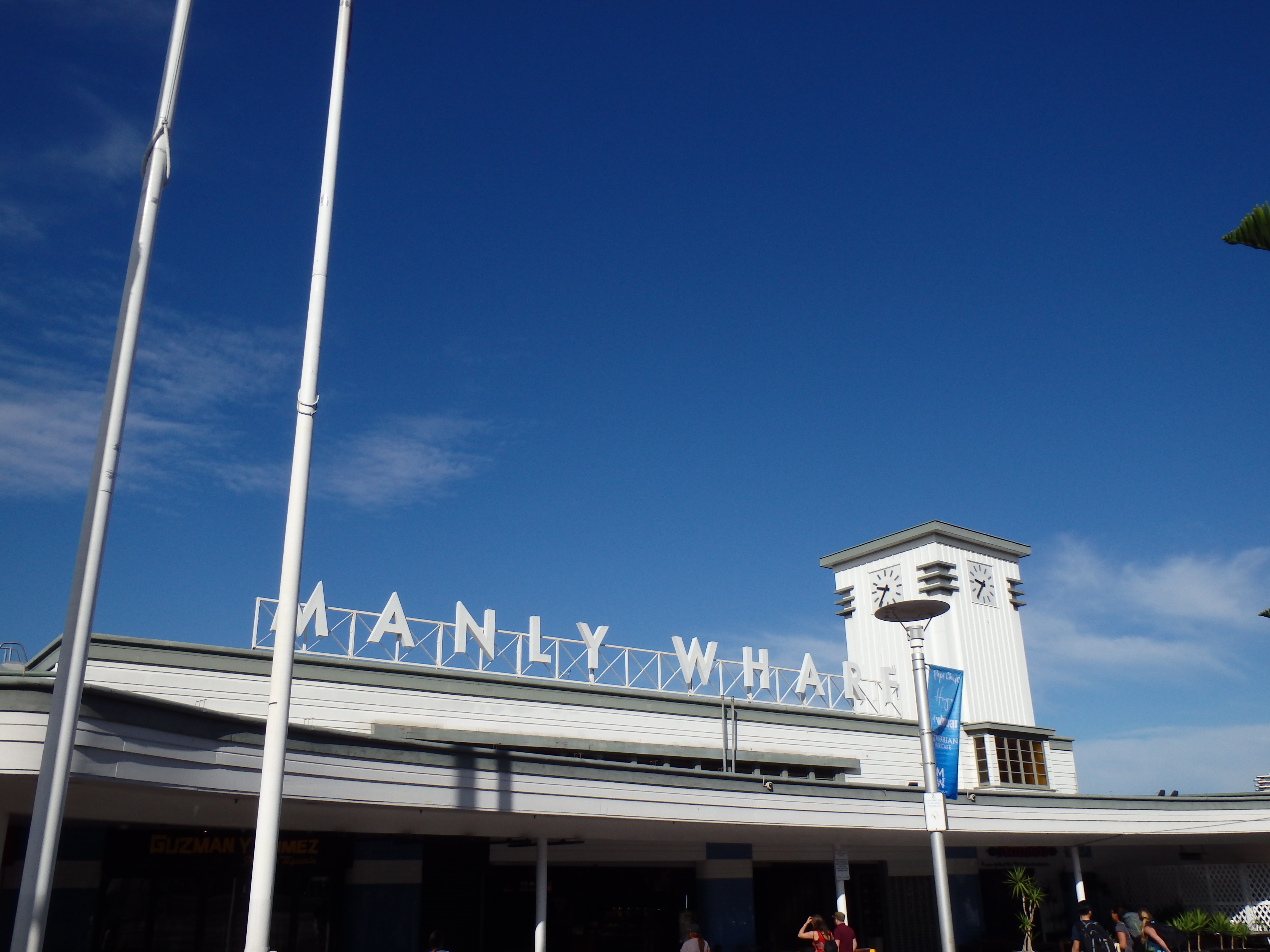 Manly Wharf, eerste zicht bij aankomst met ferry