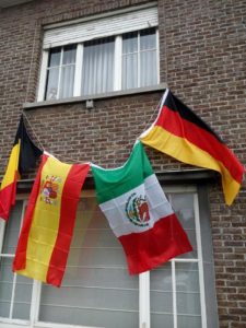 Vlaggen voor het WK-voetbal (België-Spanje-Mexico-Duitsland)