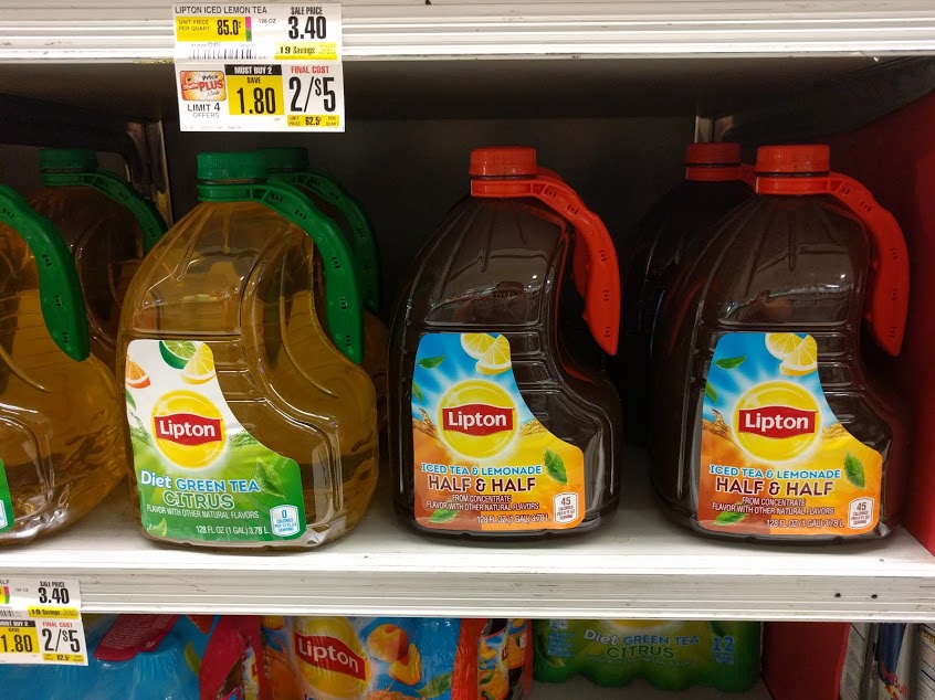 Een gallon (bijna 4liter) ice tea