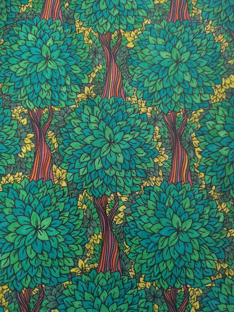 Ingekleurde tekening met bomen