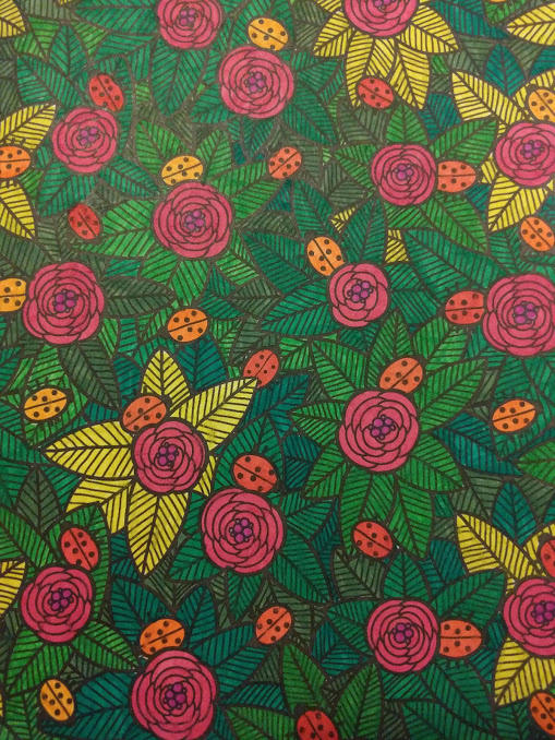 Ingekleurde lieveheersbeestjes op bloemen