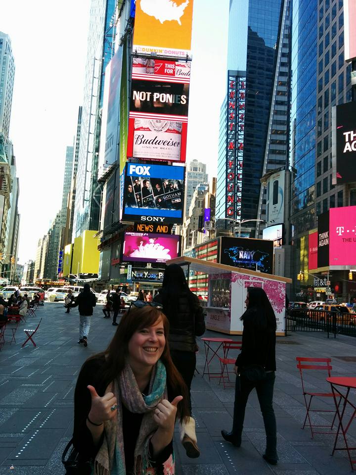 Davina op Times Square, NYC