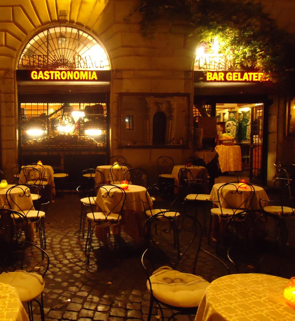 Romeins restaurant in het Trastevere (Piazza Santa Maria) - Gastronomia - Bar Gelateria - Waarom Italiaans leren in Rome?