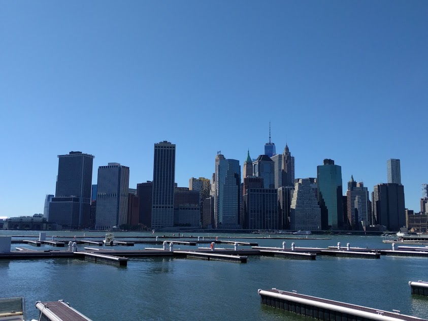 Brooklyn Bridge Park - zicht op downtown nyc