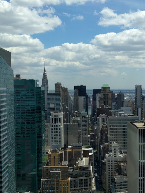 Zicht op NYC vanuit Flanders House