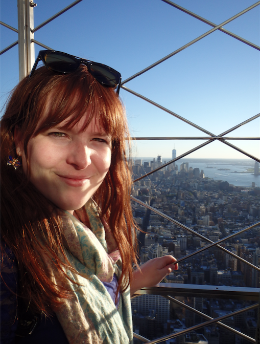 Davina op Empire State Building, zicht op One Tower