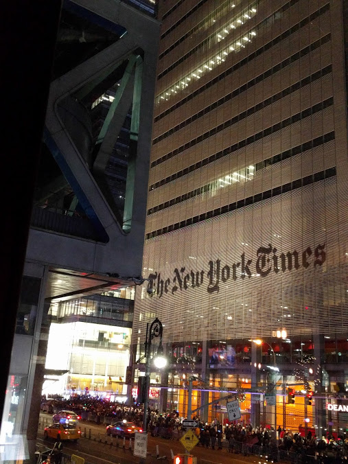 New York Times building, mensenmassa voor Oudejaar