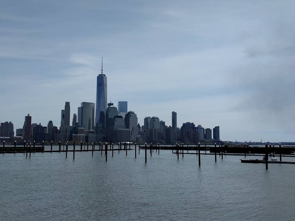 Zicht op downtown New York City vanuit Jersey City