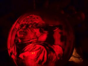 Yoda-uitgekerfde pompoen