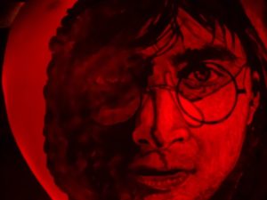 Harry Potter, portret Daniel Radclife-uitgekerfde pompoen