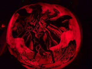 Headless horseman – NA-uitgekerfde pompoen