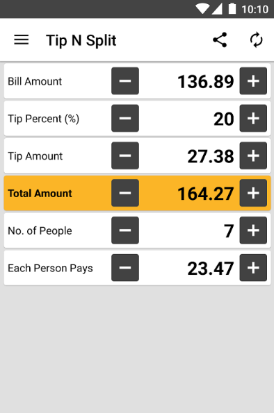 screenshot Tip n Split app
