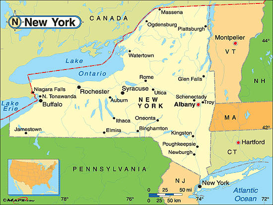 Kaart staat New York