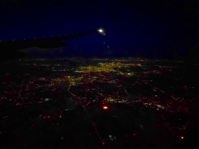 België 's avonds vanuit het vliegtugi