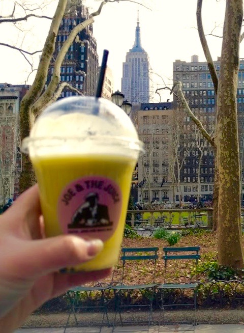 Joe & The Juice in Bryant Park - Big Apple - NYC