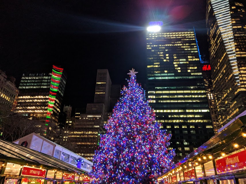 kerstboom Bryant Park - Kerst in New York City