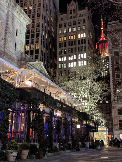 Kerst in New York City - Empire State Building en Grill restaurant Bryant Park