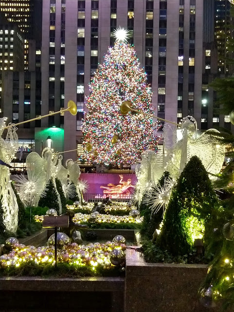 Rockefeller Plaza tijdens de Kerst in New York City