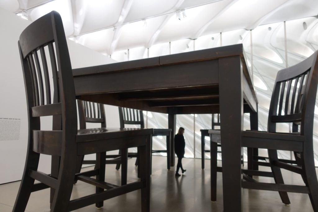 The Broad, downtown LA, Therrien, Under the table