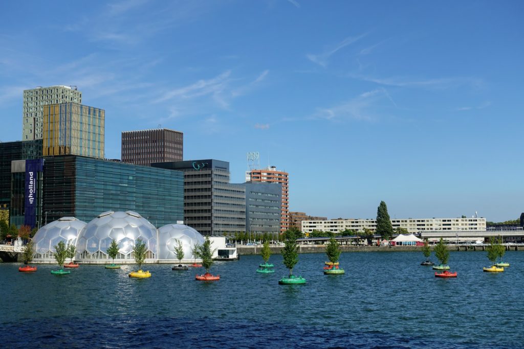 Drijvend Paviljoen en Dobberend Bos in de Rijnhaven, Rotterdam