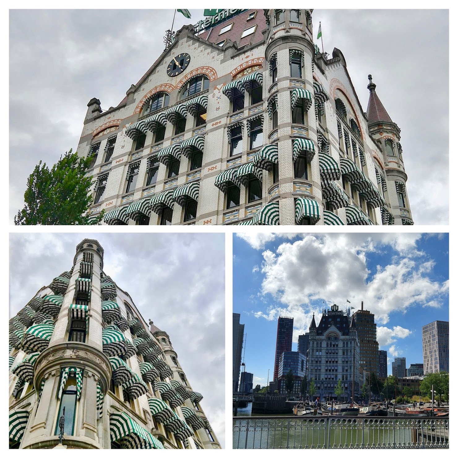 Collage van Het Witte Huis in Rotterdam aan de Oude Haven