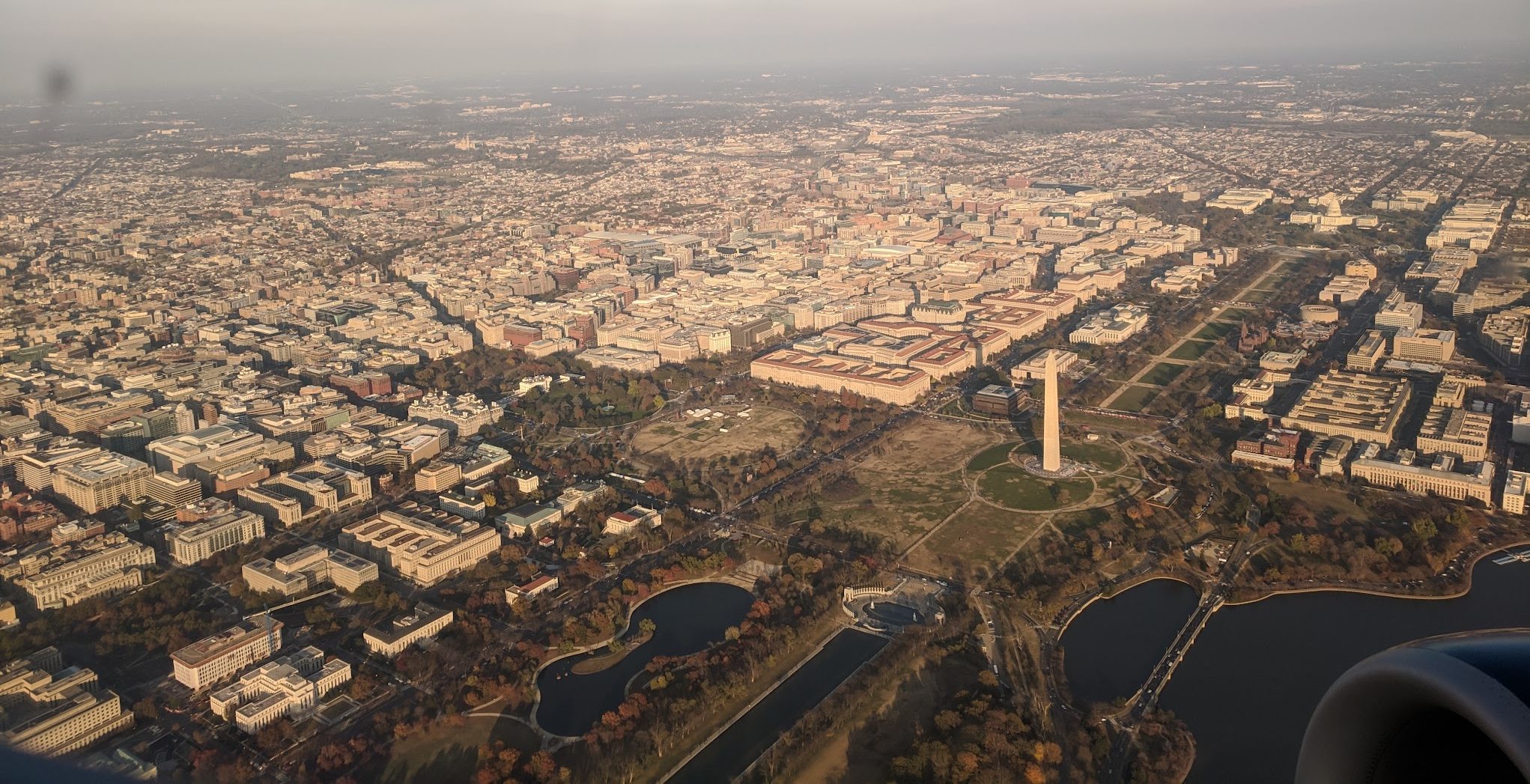 Luchtfoto van Washington D.C. in de herfst