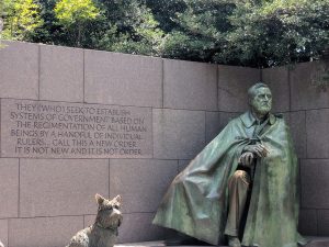 Standbeelden FDR en Fala in Washington DC