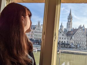 Davina, Graslei Ghent Davina, watching Graslei in Ghent