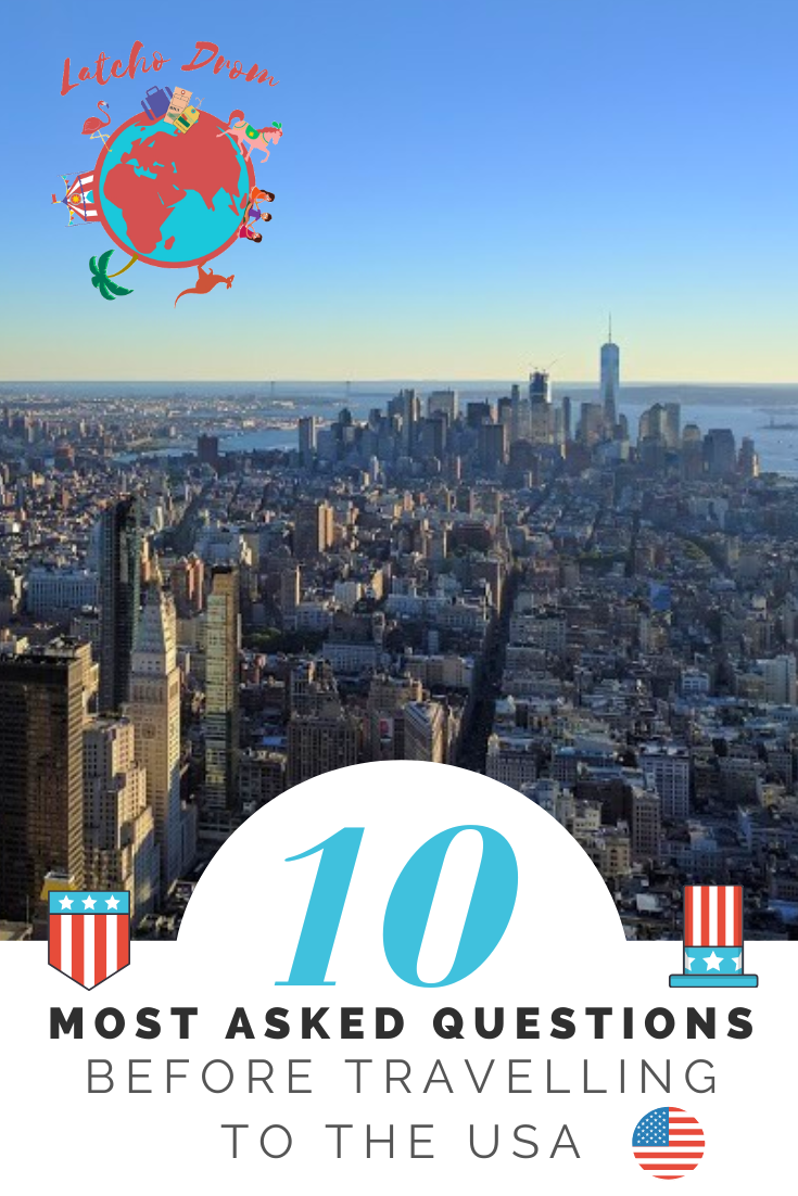 10 most asked questions before travelling to the usa - aerial view of downtown NYC